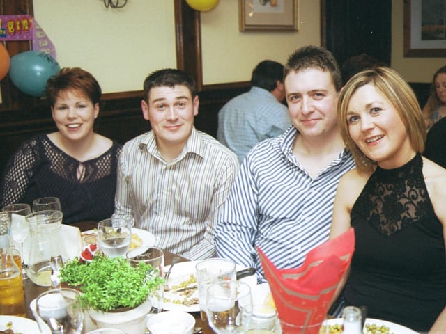 Julie Miller, Kenneth Miller, David McCay and Sylvia McCay enjoying the craic at The Villager, Eglinton.