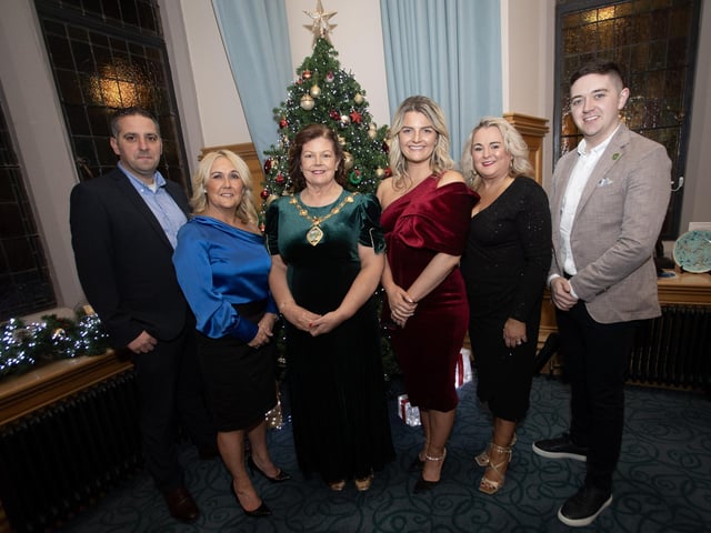 Mayor of Derry City and Strabane District, Councillor Patricia Logue, hosted a sparkling Christmas Charity Ball on Friday evening in the Guildhall. The event was held in aid of the Mayor’s chosen charities, the Foyle Hospice and the Ryan McBride Foundation, and she extended her thanks to all who attended and donated to the two causes.
