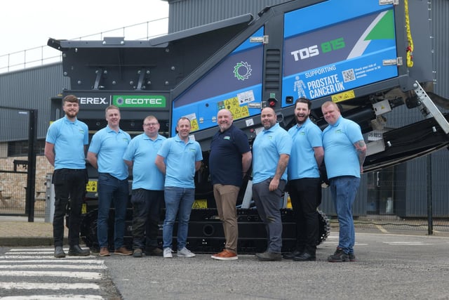Stevie Black in a dark blue t-shirt as a reminder that 1 in 8 men will receive a prostate cancer diagnosis. CREDIT TEREX