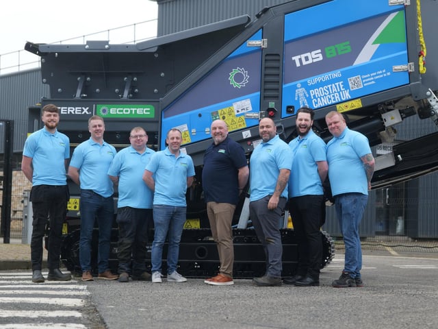 Stevie Black in a dark blue t-shirt as a reminder that 1 in 8 men will receive a prostate cancer diagnosis. CREDIT TEREX