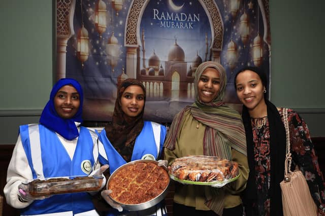 Group pictured at the “Taste of Ramadan” held in St. Columb’s Hall on Sunday. From left, are Deeqo, Maryama, Safia and Mona. (Photo - Tom Heaney, nwpresspics)