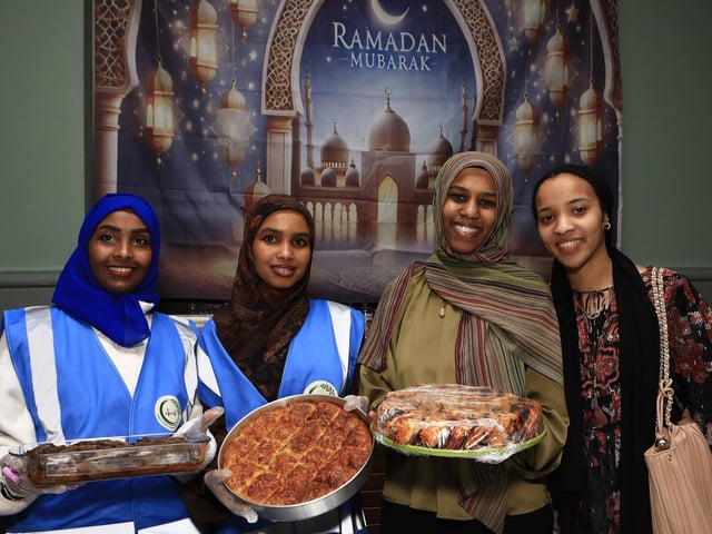Group pictured at the “Taste of Ramadan” held in St. Columb’s Hall on Sunday. From left, are Deeqo, Maryama, Safia and Mona. (Photo - Tom Heaney, nwpresspics)