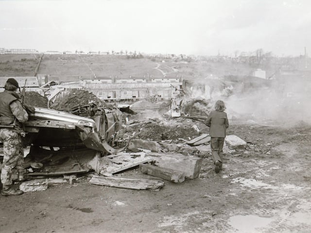 The army were accused of burning a rag storage hut in Hamilton Street in the Brandywell area.