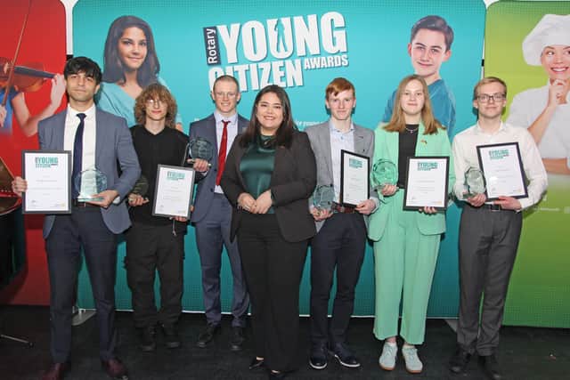Jude Williams, third from right, pictured with fellow award winners who received Rotary Young Citizens Awards in other categories.