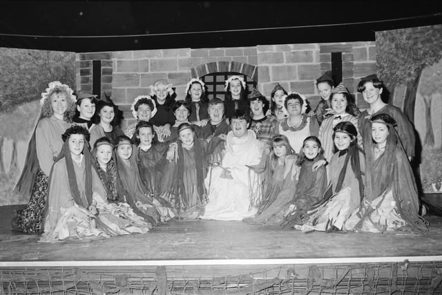 Young actors from the Crimson Players 1993 Pantomime.