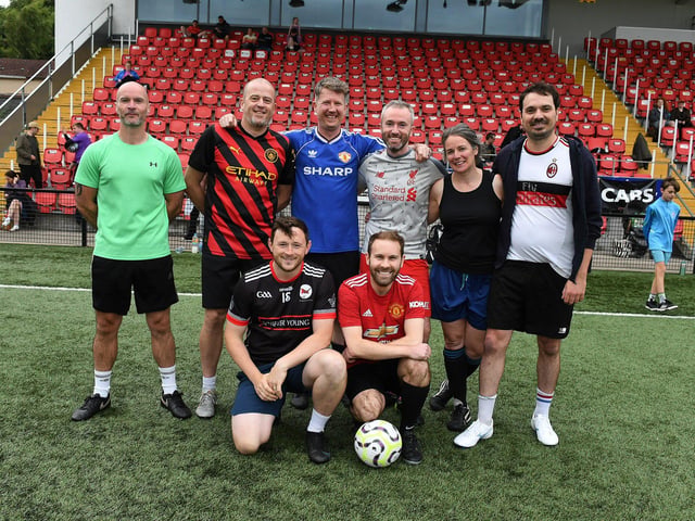 The Rainbow Warriors team took part in the Foyle Pride Football v Homophobia soccer competition held in Brandywell Stadium. Photo: George Sweeney
