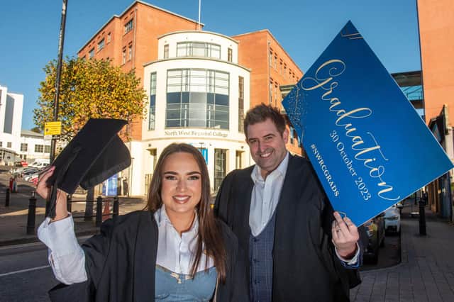 Aoife Harvey and Aaron McElhinney will receive honorary awards at North West Regional College's graduation ceremony on October 30. (Picture Martin McKeown)