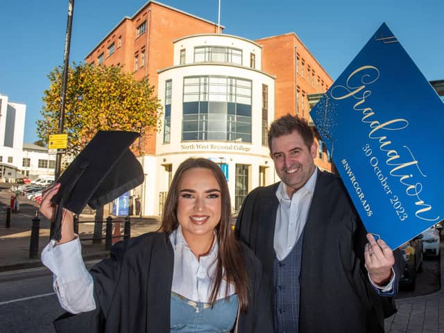 Aoife Harvey and Aaron McElhinney will receive honorary awards at North West Regional College's graduation ceremony on October 30. (Picture Martin McKeown)
