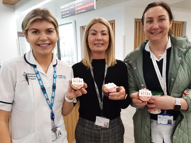 Health service workers celebrating International Women's Day at the Western Trust