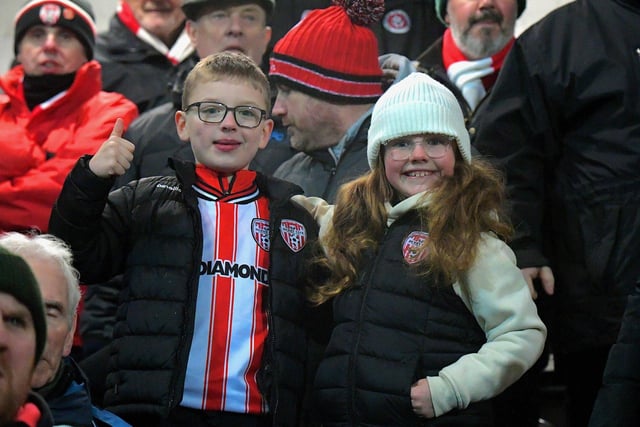 Young fans at the Brandywell for Derry City’s game against Waterford. Photo: George Sweeney