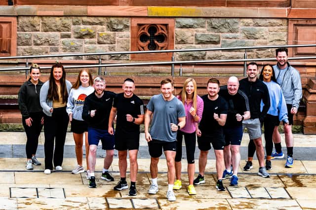 Some of the runners from Metacompliance who will be taking part in the 40th edition of the Waterside Half Marathon for the Foyle Hospice on Sunday September 3rd.