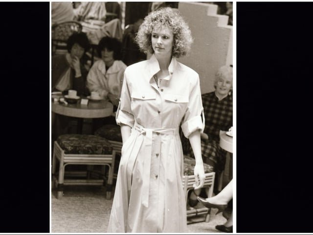 Models pictured wearing the latest fashions at Austins fashion show in Derry's Waterfoot Hotel back in the spring of 1985. Picture: Derry Journal Archive.