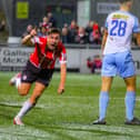 Derry City substitute Joe Thomson celebrates after his equalising goal against Shelbourne late in the second half. Photo by Kevin Moore.