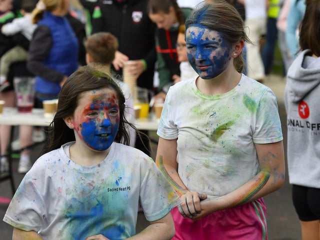 Children’s ‘Colour Dash’ at Na Piarsaigh prior to the club’s Dermot McCrossan Canter the Corrody 5km event, held on Sunday evening last. Photo: George Sweeney