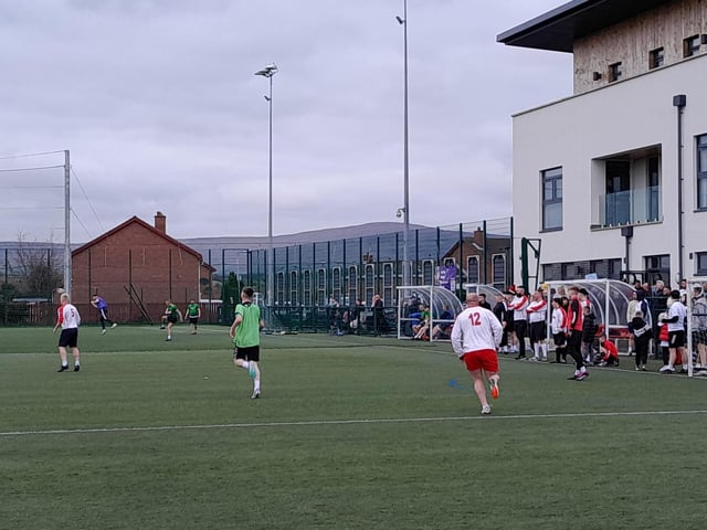 Footballers at the Galliagh Community Response (GCR) Memorial Cup in memory of Bronagh McLaughlin and Caitlin McLaughlin last Saturday.