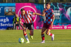 Robbie Benson moves upfield during Friday's 1-1 draw with Drogheda United in Weavers Park. (Photo: Kevin Moore)