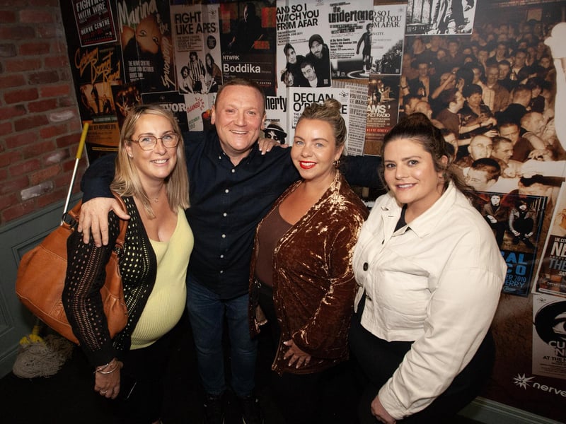 Dee McLaughlin with Sinead O'Kane, Bronagh Cooke and Leanne Donnelly after Wednesday's screening.