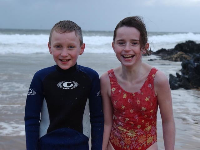 Braving the elements at the Culdaff New Year's Day Swim in 2004.