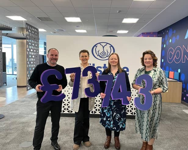 Jonathan Smyth, Action Mental Health; Joy Chambers, Allstate; Siobhan Holland, Allstate; and Jane Robertson, Action Mental Health.