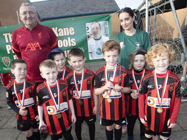 Phoenix Athletic, winners of the 2024 2017s Sean O’Kane Memorial Bowl at St. Joseph’s Boys School on Saturday afternoon.