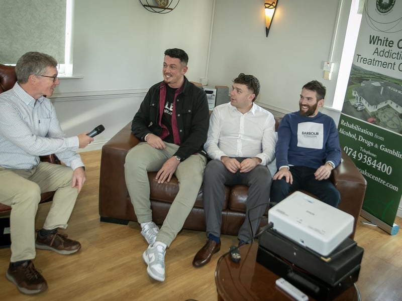 Stephen McLaughlin, Clinical Director, White Oaks Treatment Centre, chairing Saturday's Q&A with panel members Odhran, Odhran and Ciaran.. The event was held as part of the centre's 25th Anniverary Celebrations. (Photos: Jim McCafferty Photography)