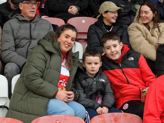 Fans in Celtic Park for the Derry v Monaghan game on Saturday. Photo: George Sweeney