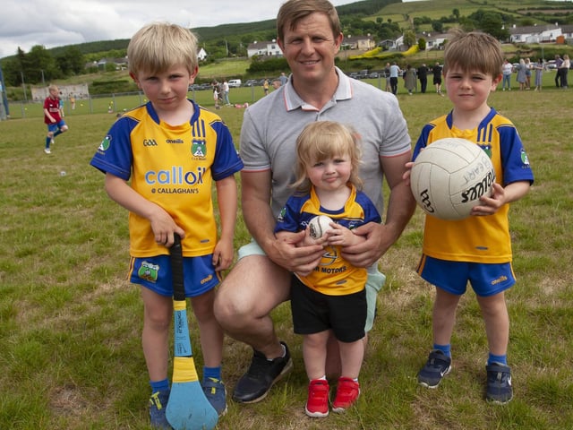 Dara O'Brien with his young family at Burt Skills Day.