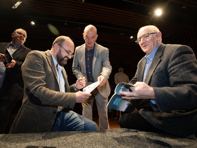 Feargal Friel signing copies of his 'The In-between' at Thursday night's launch in An Culturlann.