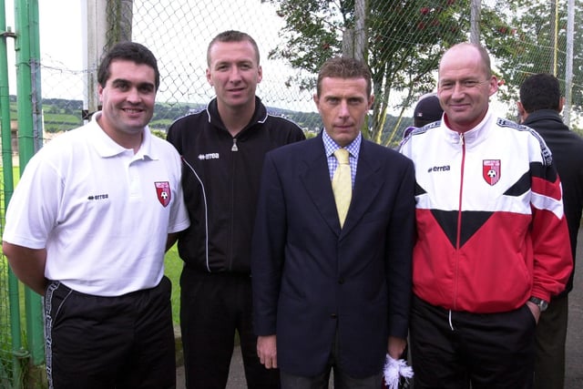 Derry City and Real Madrid legends Liam Coyle and Emilio Butragueño.