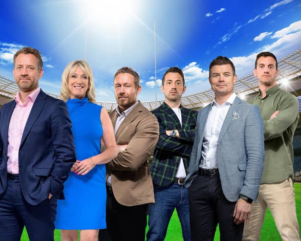 Maggie Alphonso, Mark Pougatch, Jill Douglas, Jonny Wilkinson, Greg Laidlaw, Brian O’Driscoll and Sam Warburton