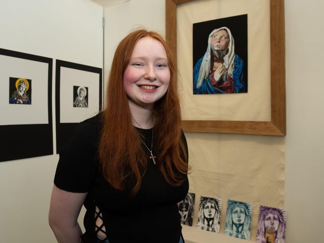 Olivia Thompson pictured at North West Regional College’s Art and Design Showcase at the Lawrence Building on Strand Road.