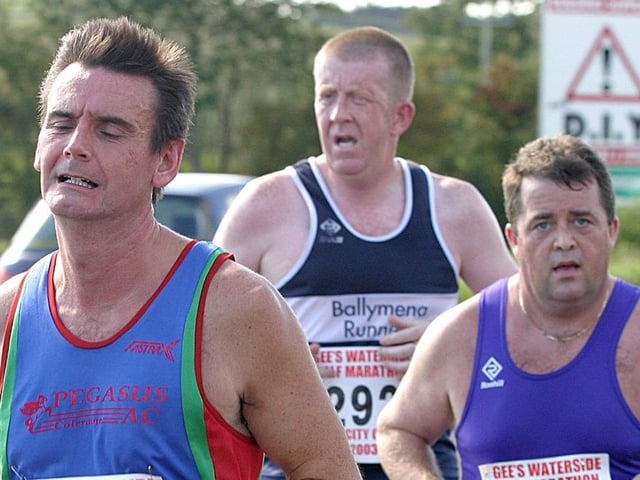 Runners Paul Grey (27), Andrew McDonald (292) and Hugo Hegarty (204). (1609T48).:.