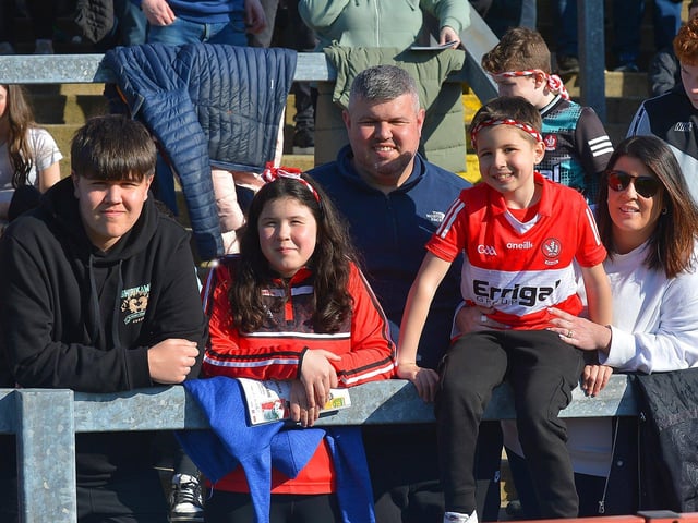 Derry fans at the game against Donegal. Photo: George Sweeney