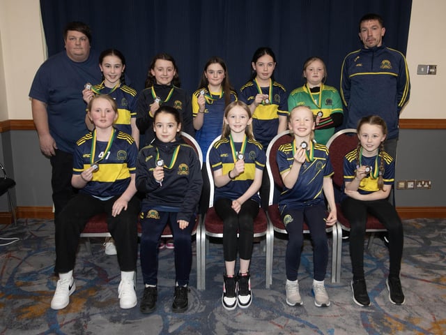 Don Boscos u-10s, runners up in the Summer Plate, pictured at the Annual D&D Awards Night on Saturday at the City Hotel. Included are coaches Jason Buckley and John Paul Miley.