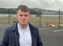 Sinn Féin MLA Pádraig Delargy at the Fort George site.
