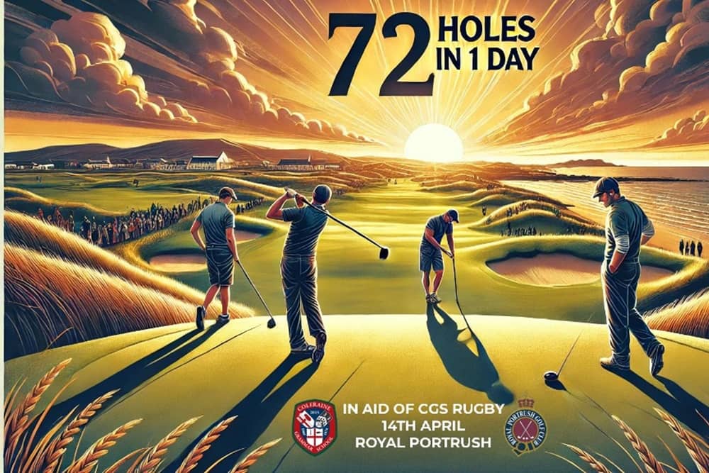 Former Ulster and Ireland captain Rory Best OBE will join fellow Ulster and Ireland legend and Coleraine Inst old boy Jonny Bell, Coleraine Grammar School Head of Sport Richard Beggs and CEO of Tenth Revolution James Lloyd-Townshend to play 72 holes of golf in a single day to raise funds for a life-changing rugby adventure.