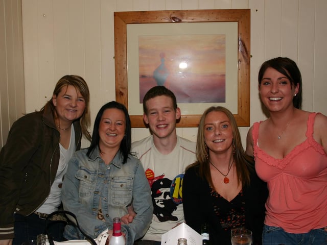 Birthday Boy pictured with the girls at his 18th Birthday Party Sara, Amy, Michelle and Cathy. 4801dd