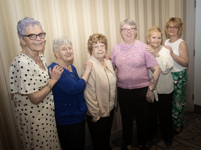 Bella Wallace, Norah Burke, Mary Moore, Denise Tracey, Ann Devlin and Sharon Seal pictured at Tuesday's Triax 60s/70s Spectacular.