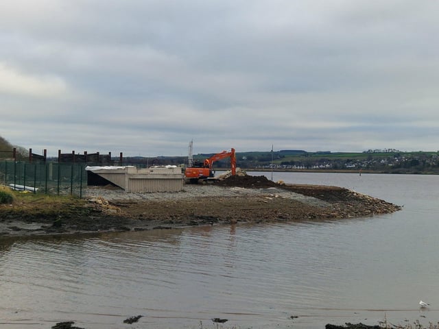 Works are steadily progressing on the new Derry bridge, which is due to be completed by Spring this year. The riverside path connecting the Bay Road Nature Reserve to the new bridge has kerbs and gravel laid and lampposts almost fully installed. The base for the bridge to sit on the Bay Road side seems to be fully complete with concrete being pored on the other side's base.