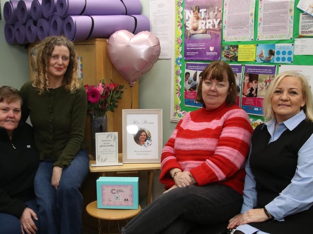 Group pictured at Strathfoyle Women's Group Coffee Morning in memory of Donna. From left, Lorna Porter, Martina Jenkins, Catherine Farimond, Catherine McGinty and Ann Montgomery. (Photo - Deirdre Heaney, nwpresspics) : .