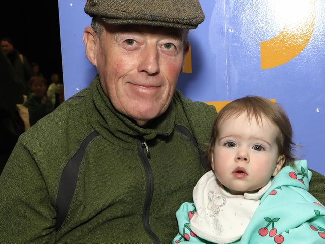 Sonny with granddaughter Grace at the St Patrick’s Family Day held in An Cultúrlann.   (Photo - Tom Heaney, nwpresspics)