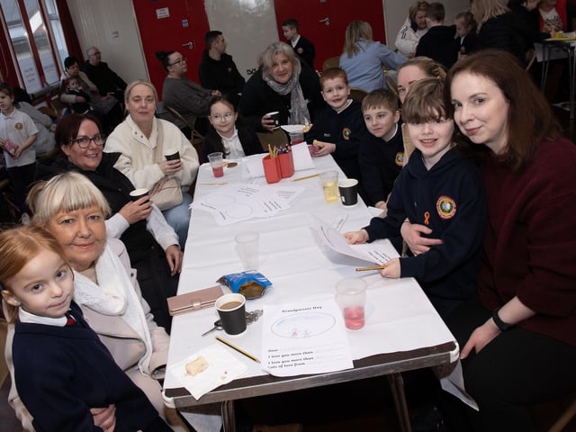Tea and refreshments during 'Grandparents To School' Day at Holy Child Primary School.
