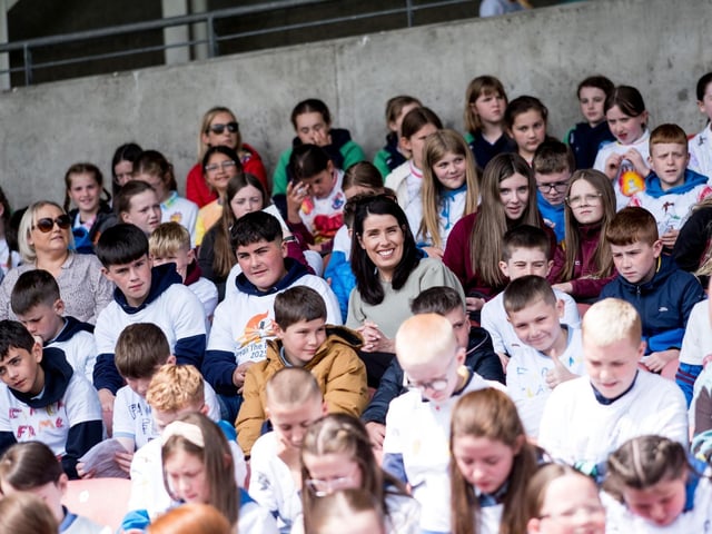 Participants at the Derry Diocese Fan The Flame annual Mass 2025 in Celtic Park.