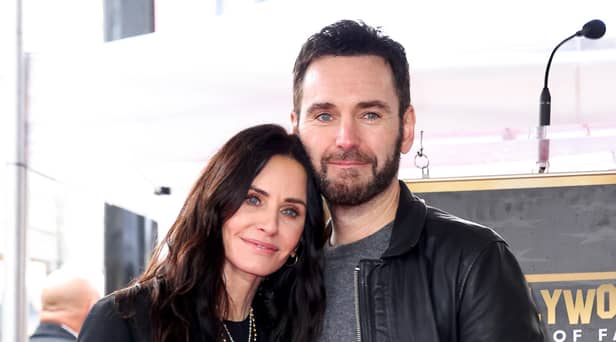HOLLYWOOD, CALIFORNIA - FEBRUARY 27: (L-R) Courteney Cox and Johnny McDaid attend the Hollywood Walk of Fame Star Ceremony for Courteney Cox on February 27, 2023 in Hollywood, California. (Photo by Leon Bennett/Getty Images)