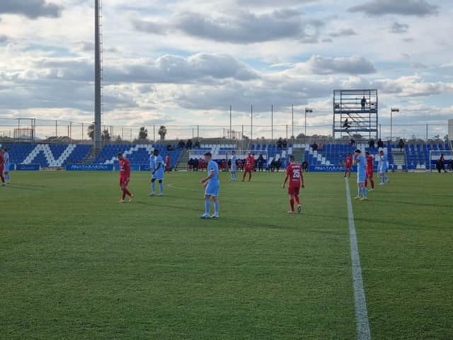 Derry City in action in their preseason friendly against FC Swift Hesperange at the Pinatar Arena.