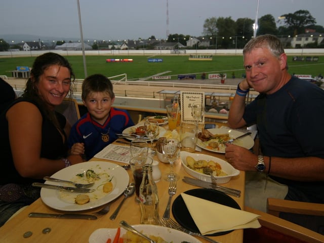 Derry and Donegal people enjoying a night at the Lifford races in June 2005.