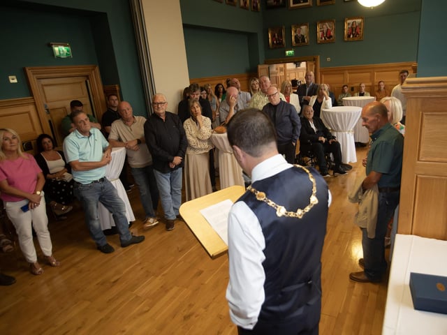 A section of the attendance at Friday evening's event in the Guldhall. : .