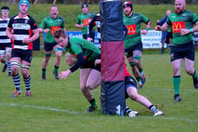 City of Derry’s David Lapsley grabbed two tries against Ballymena Seconds on Wednesday night.  Photo: George Sweeney. DER2301GS – 51