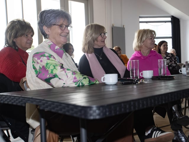 Some of the ladies enjoying one of the stories being told by a panellist during Tuesday's International Women's Day event at the Gasyard, Derry.
