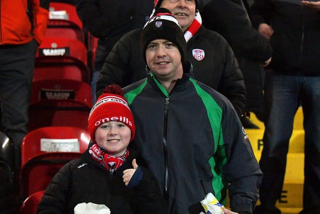 Fans at Derry City’s game against Drogheda. Photograph: George Sweeney